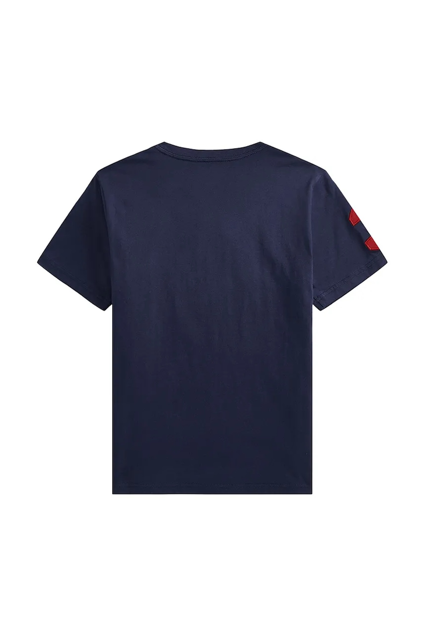 Детская хлопковая футболка Polo Ralph Lauren цвет синий с принтом 323832907039 Детская хлопковая футболка Polo Ralph Lauren цвет синий с принтом 323832907039
