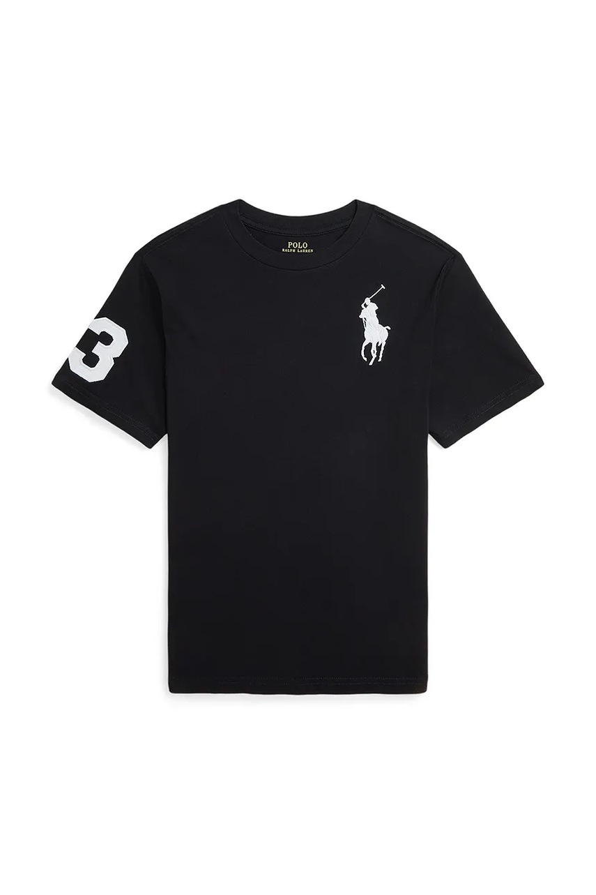 Levně Dětské bavlněné tričko Polo Ralph Lauren černá barva, 323832907055