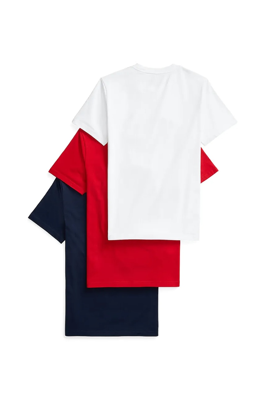 Детская хлопковая футболка Polo Ralph Lauren 3 шт цвет красный однотонная 323884456001 Детская хлопковая футболка Polo Ralph Lauren 3 шт цвет красный однотонная 323884456001