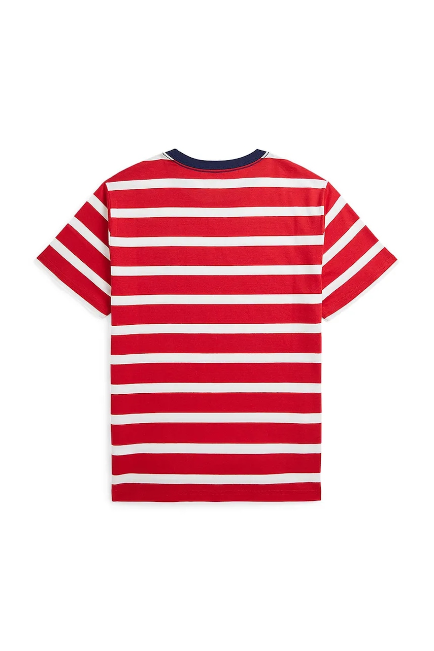 Детская хлопковая футболка Polo Ralph Lauren цвет красный узорная 323958170001 Детская хлопковая футболка Polo Ralph Lauren цвет красный узорная 323958170001