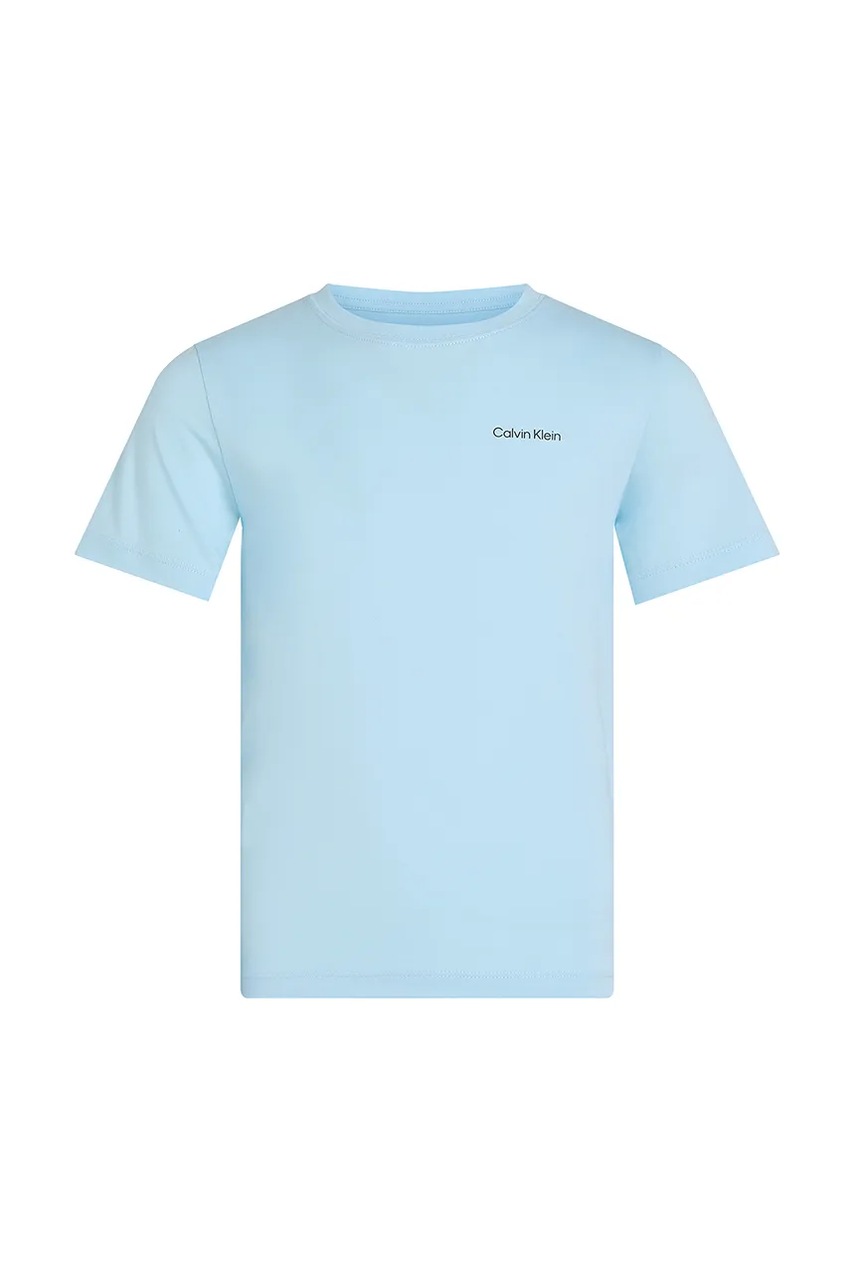 Детская хлопковая футболка Calvin Klein Jeans 0 однотонная IU0IU00683