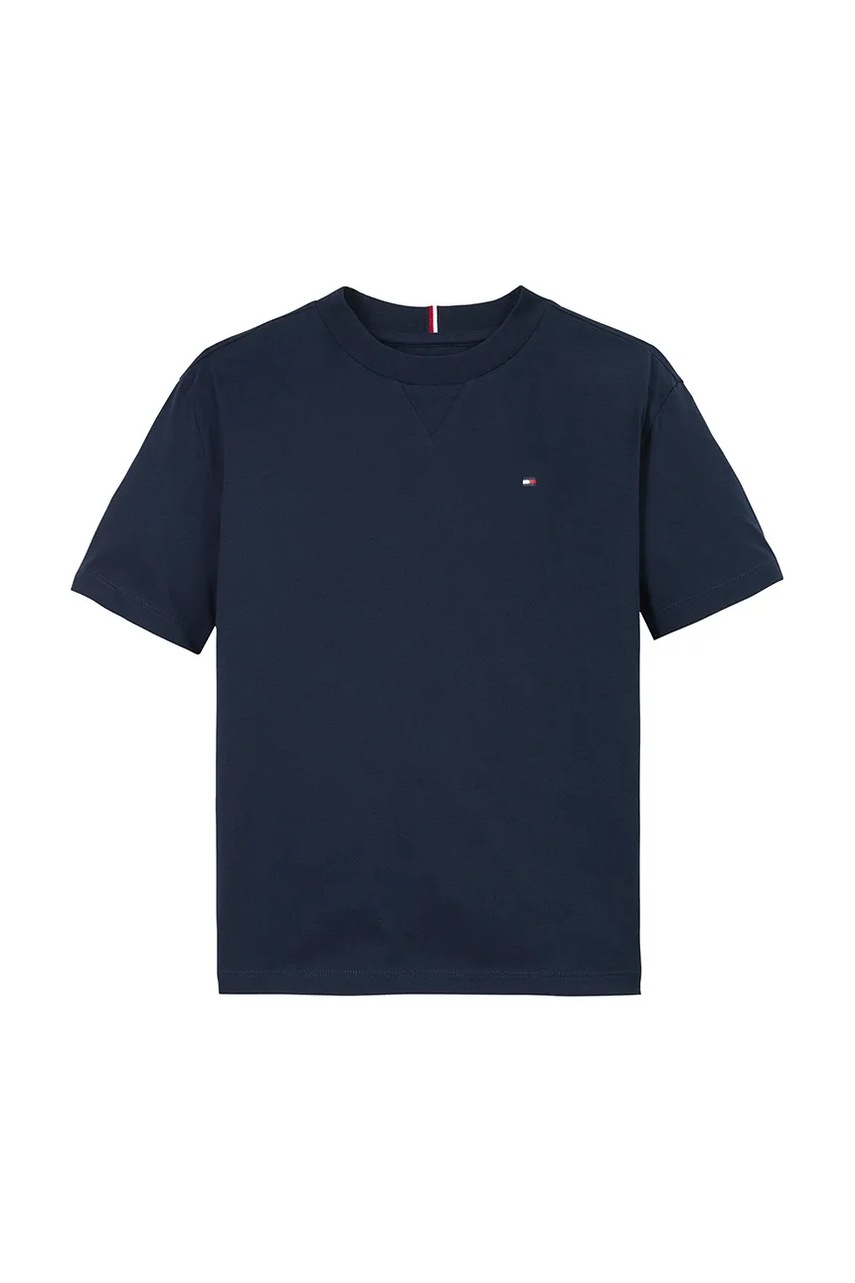 Дитяча бавовняна футболка Tommy Hilfiger колір синій однотонна KB0KB09601