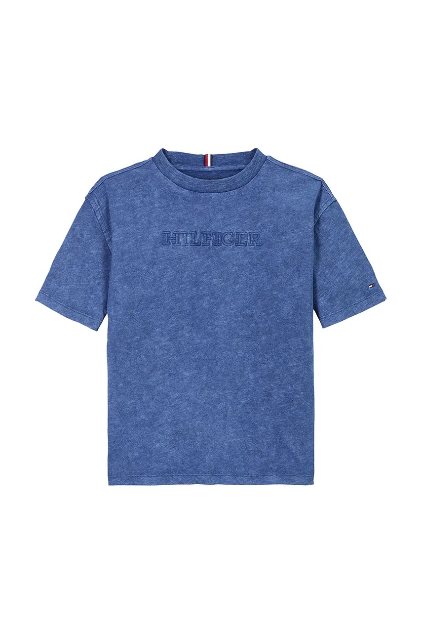 Детская хлопковая футболка Tommy Hilfiger с аппликацией KB0KB09359 Детская хлопковая футболка Tommy Hilfiger с аппликацией KB0KB09359