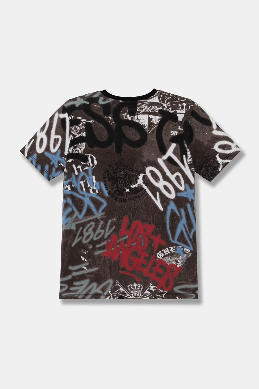 Детская хлопковая футболка Guess узорная L5RI05 K8HM4