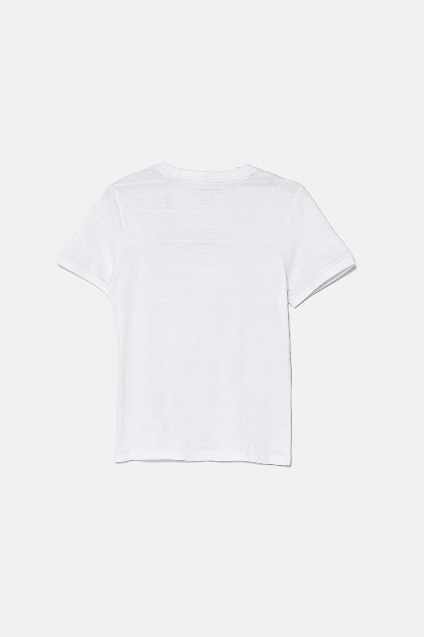 Детская хлопковая футболка Guess цвет белый с аппликацией L5RI19 KCM20 Детская хлопковая футболка Guess цвет белый с аппликацией L5RI19 KCM20