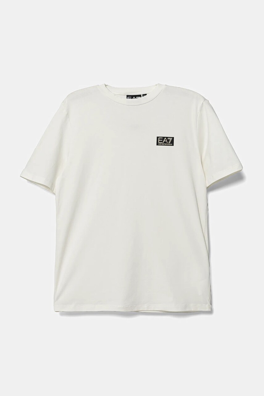Levně Dětské tričko EA7 Emporio Armani béžová barva, s potiskem, 7B000093 AF10373