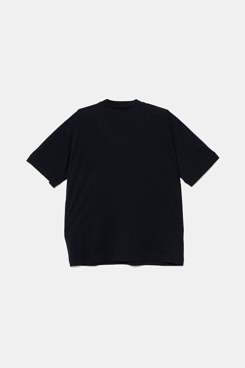Детская хлопковая футболка EA7 Emporio Armani цвет синий с аппликацией 7B000054 AF10378