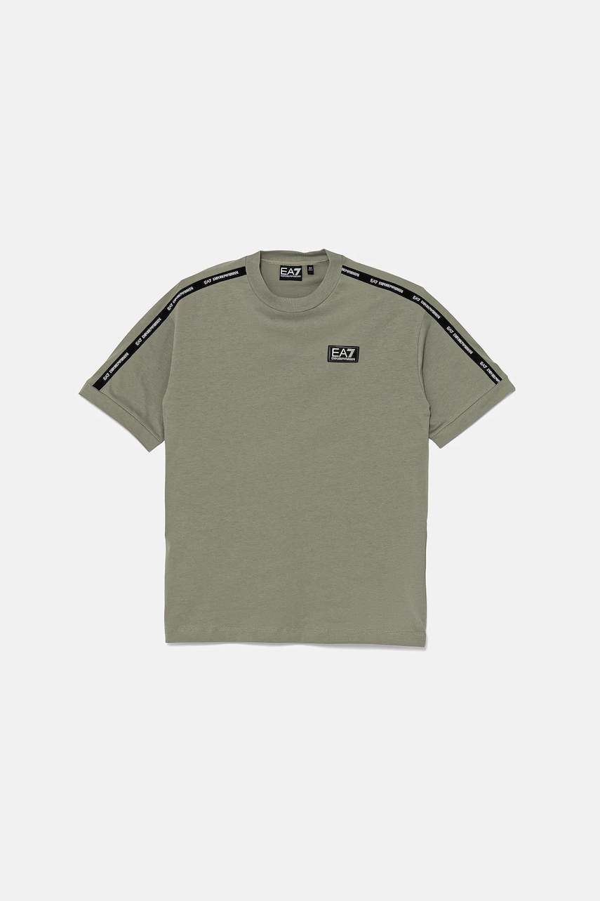 EA7 Emporio Armani tricou de bumbac pentru copii culoarea verde, cu imprimeu, 7B000054 AF10378