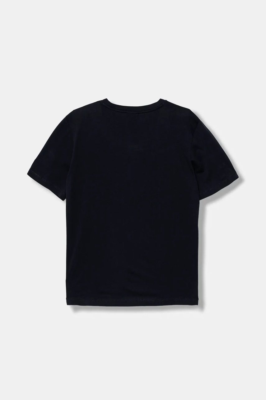 Детская хлопковая футболка EA7 Emporio Armani цвет чёрный с принтом 7B000020 AF10378 Детская хлопковая футболка EA7 Emporio Armani цвет чёрный с принтом 7B000020 AF10378