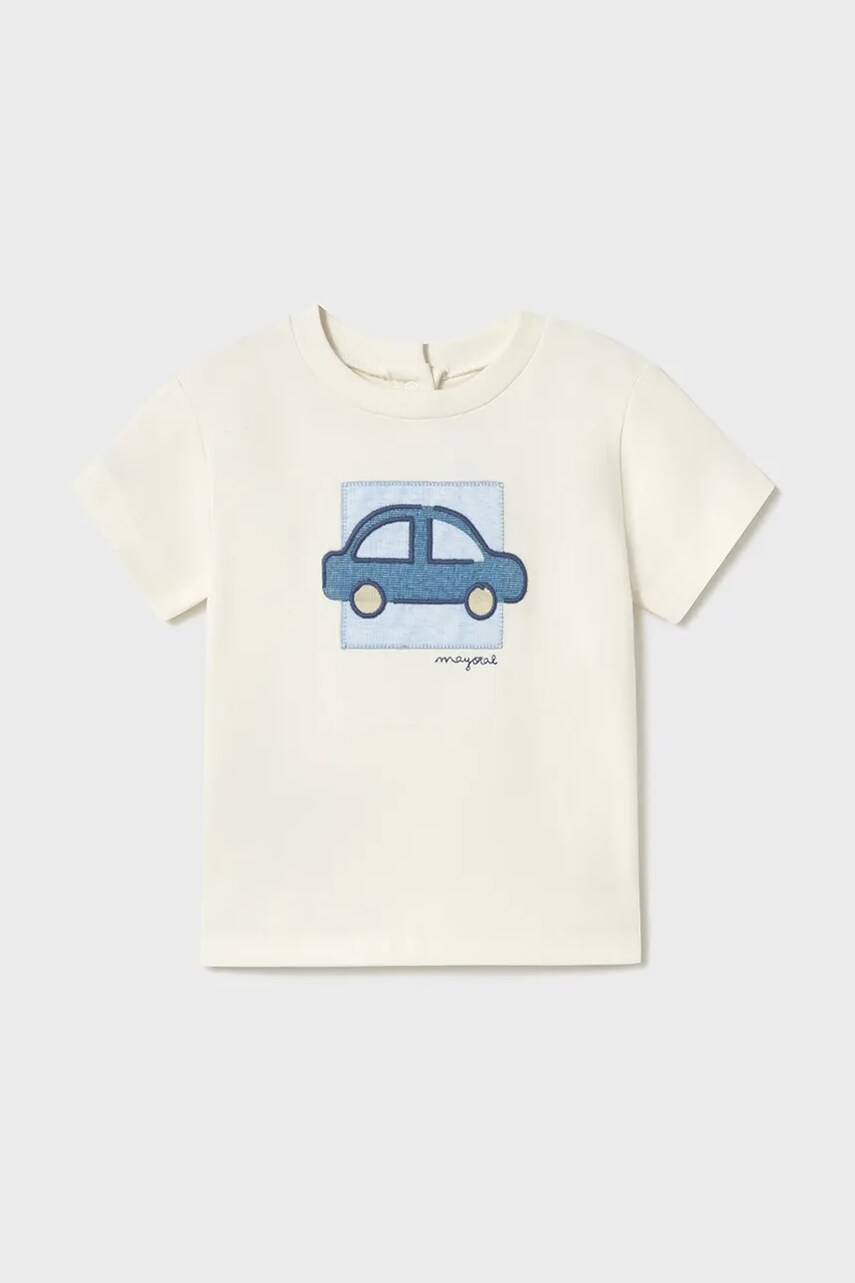 Mayoral tricou copii culoarea bej, cu imprimeu, 1052