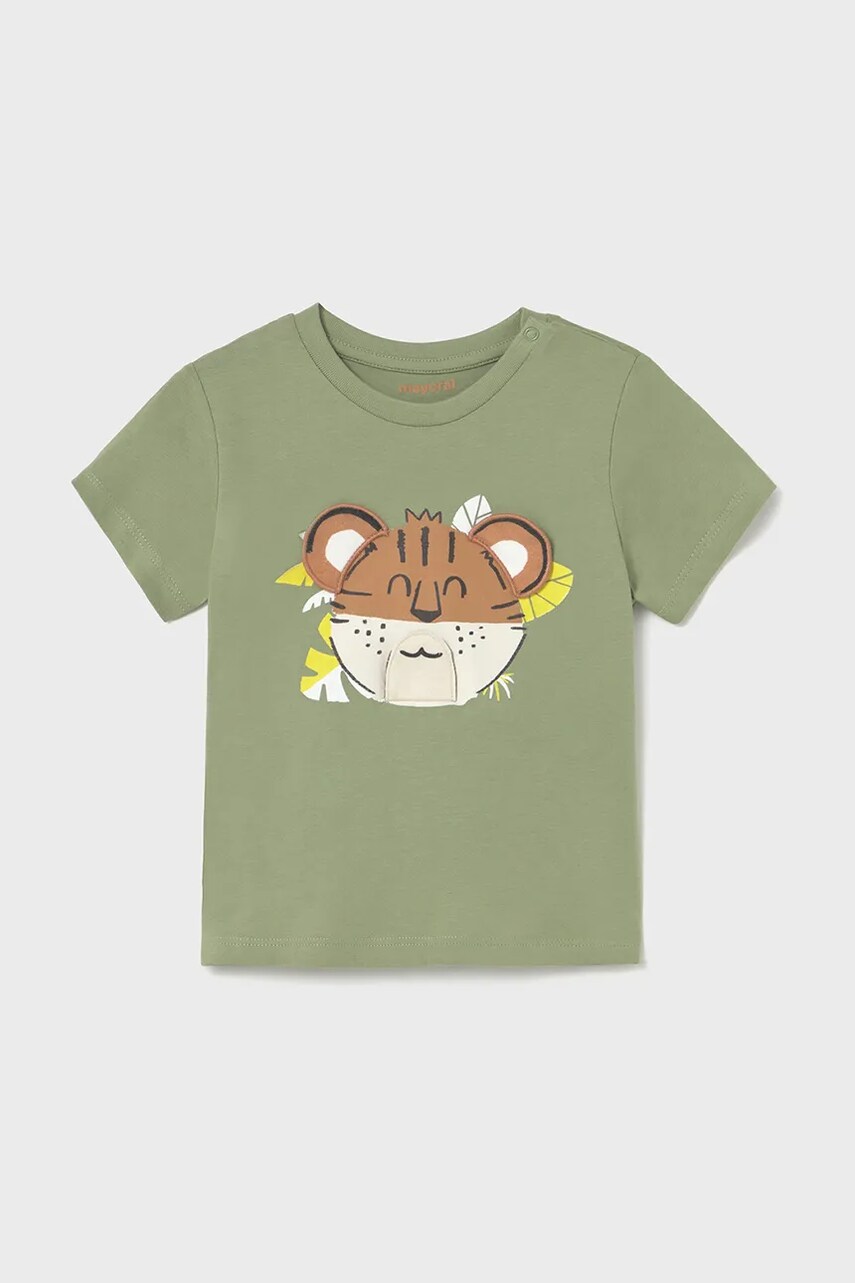 Mayoral tricou de bumbac pentru copii culoarea verde, cu imprimeu, 1055