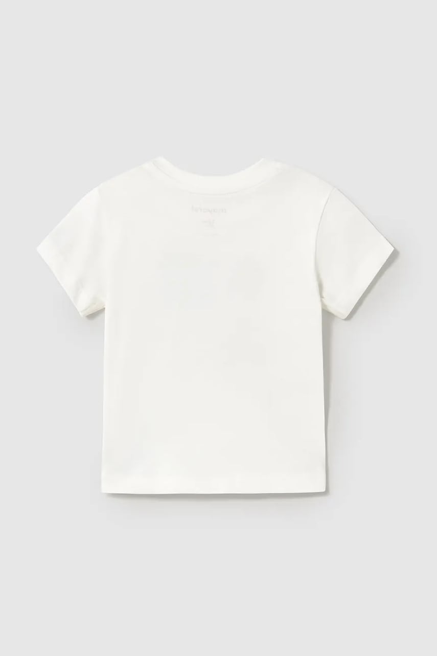 Детская хлопковая футболка Mayoral цвет белый с принтом 1056 Детская хлопковая футболка Mayoral цвет белый с принтом 1056