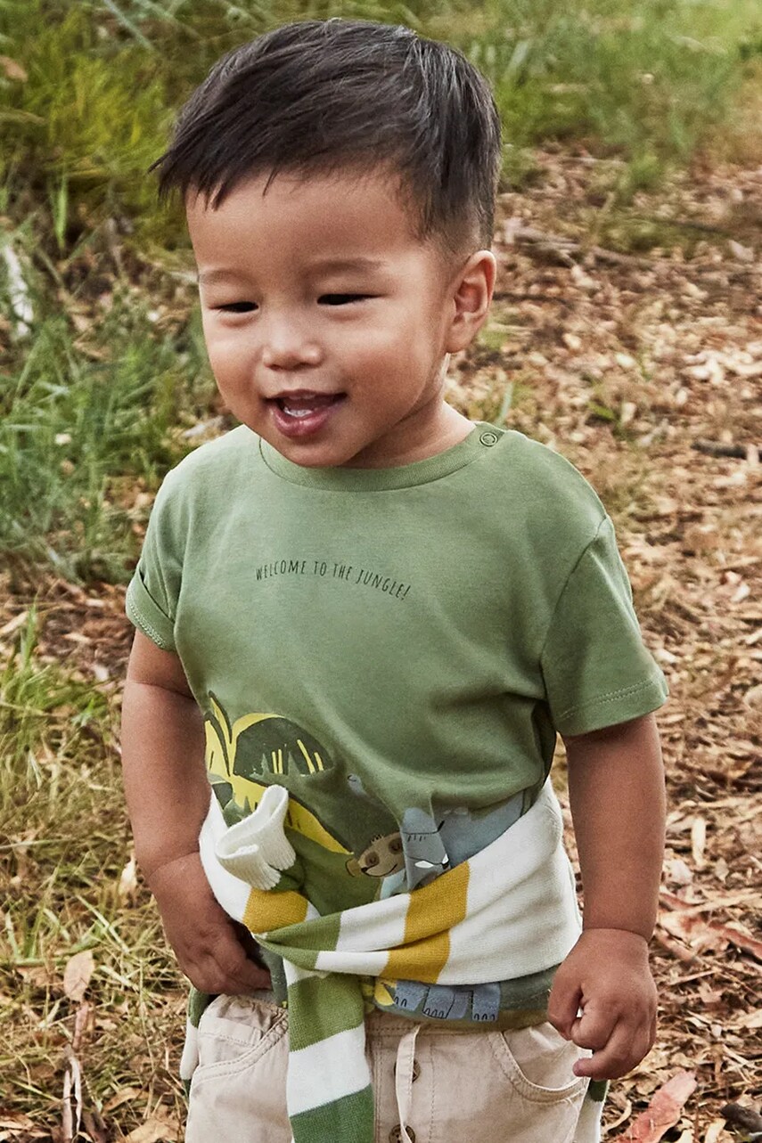 Mayoral tricou de bumbac pentru copii culoarea verde, cu imprimeu, 1057