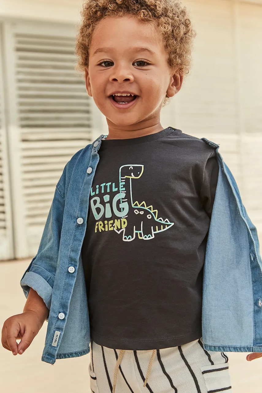 Mayoral tricou de bumbac pentru copii culoarea negru, cu imprimeu, 1062 Mayoral tricou de bumbac pentru copii culoarea negru, cu imprimeu, 1062