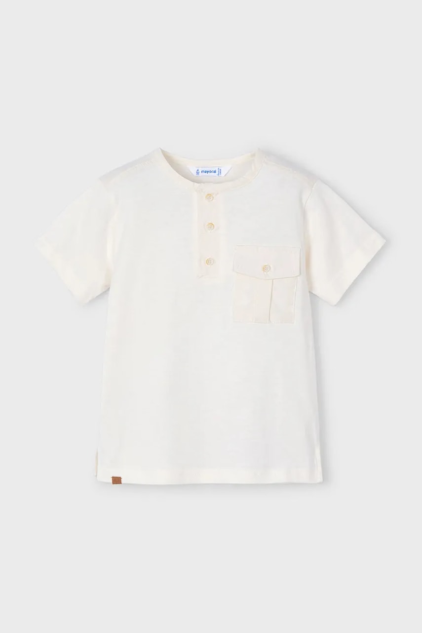 Mayoral tricou de bumbac pentru copii culoarea bej, neted, 3033