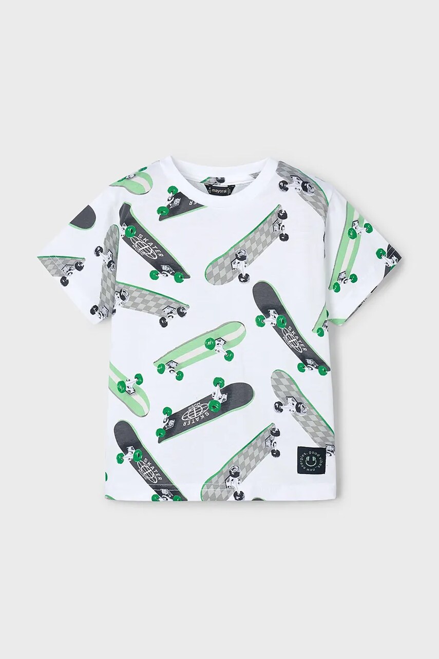 Mayoral tricou de bumbac pentru copii culoarea verde, modelator, 3038