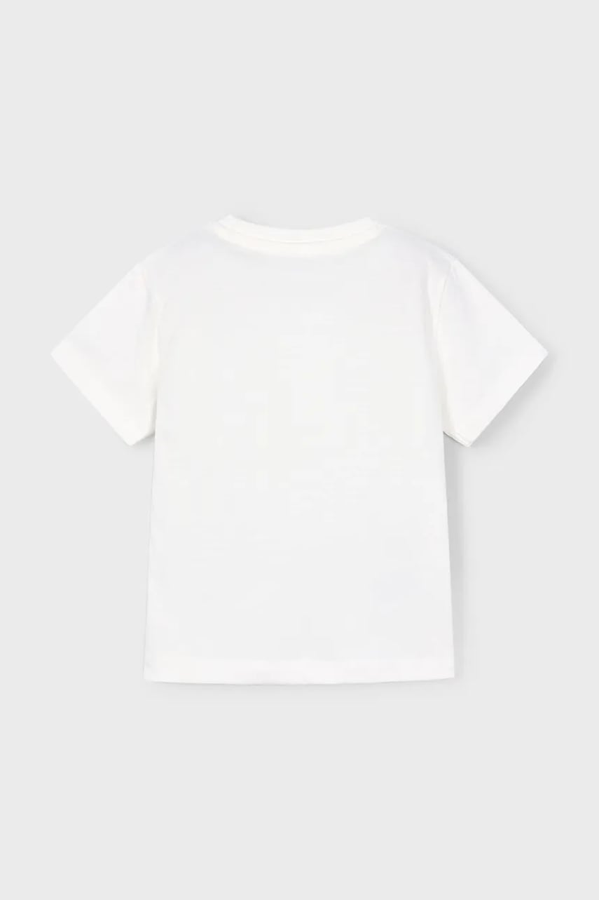 Детская хлопковая футболка Mayoral цвет белый с принтом 3045 Детская хлопковая футболка Mayoral цвет белый с принтом 3045