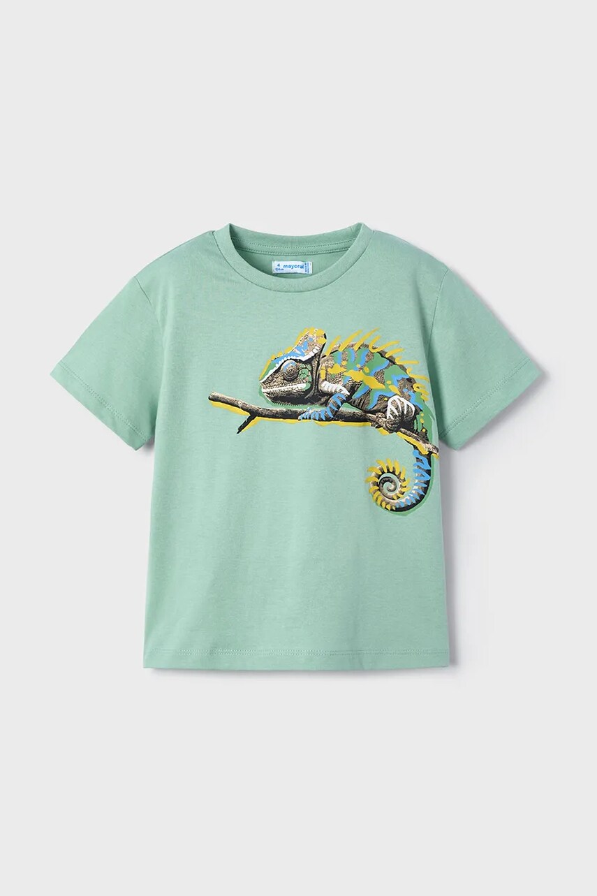 Mayoral tricou de bumbac pentru copii culoarea verde, cu imprimeu, 3045