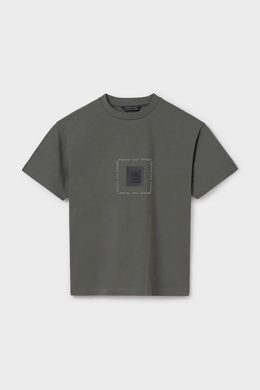 Детская футболка Mayoral цвет зелёный с принтом 6003