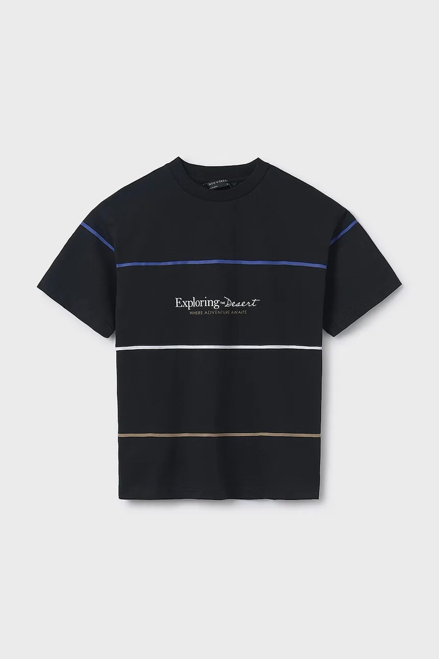 Mayoral tricou de bumbac pentru copii culoarea negru, cu imprimeu, 6008 Mayoral tricou de bumbac pentru copii culoarea negru, cu imprimeu, 6008