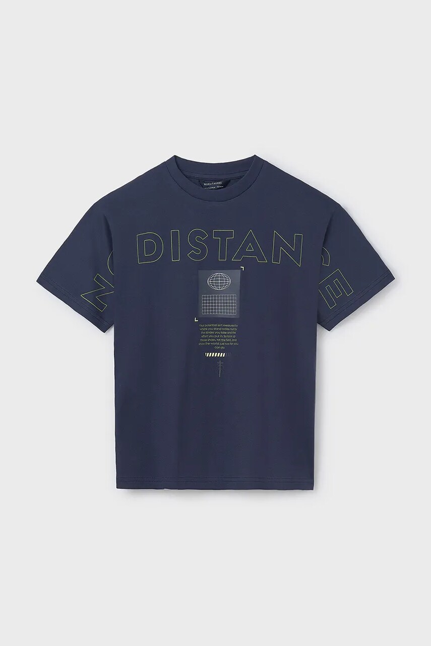 Mayoral tricou de bumbac pentru copii culoarea albastru marin, cu imprimeu, 6011