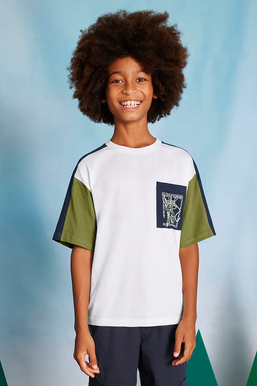 Mayoral tricou de bumbac pentru copii culoarea verde, cu imprimeu, 6015