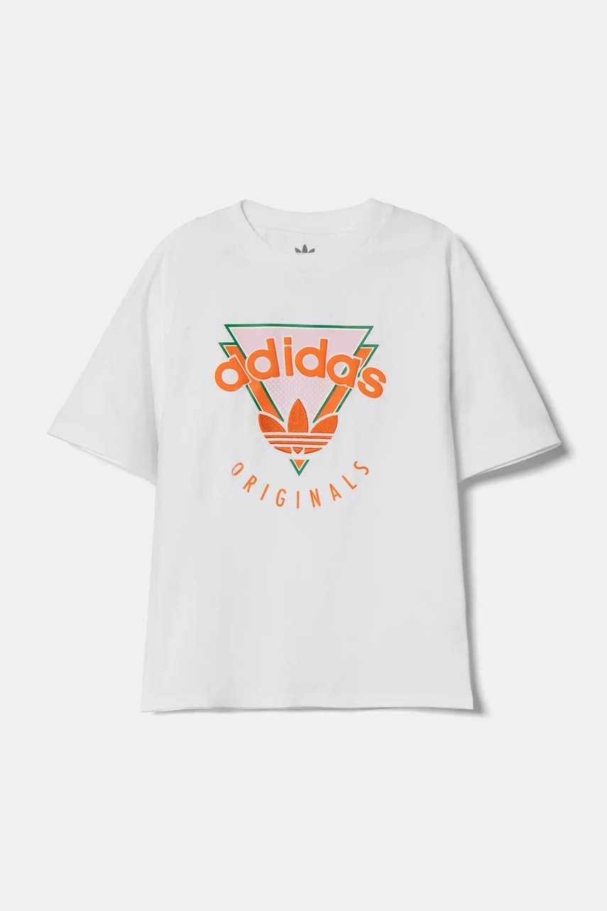 Детская хлопковая футболка adidas Originals цвет белый с принтом JC5861 Детская хлопковая футболка adidas Originals цвет белый с принтом JC5861