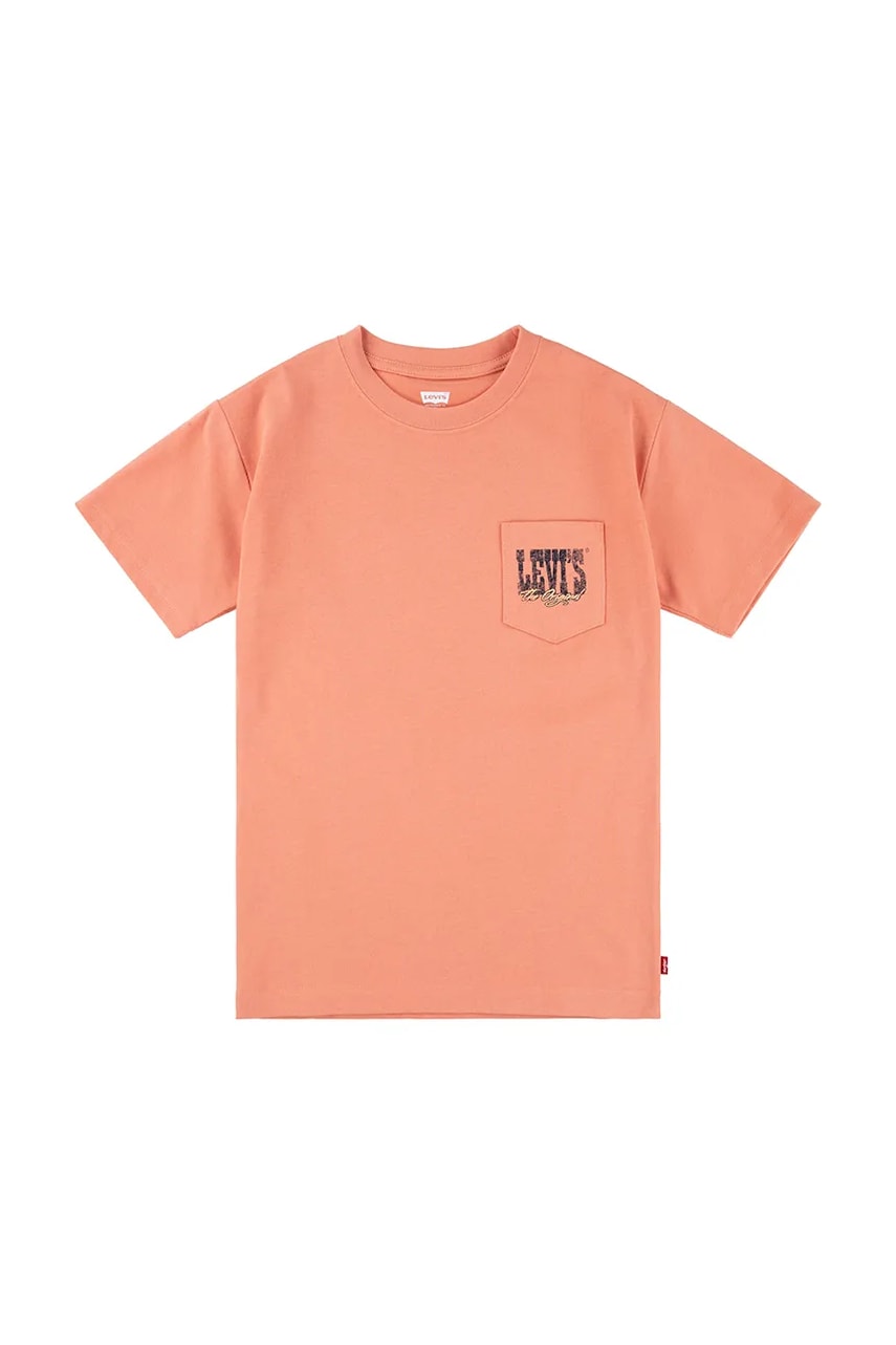 Levně Dětské tričko Levi's CANYON LANDSCAPE TEE oranžová barva, s potiskem, 8EM301