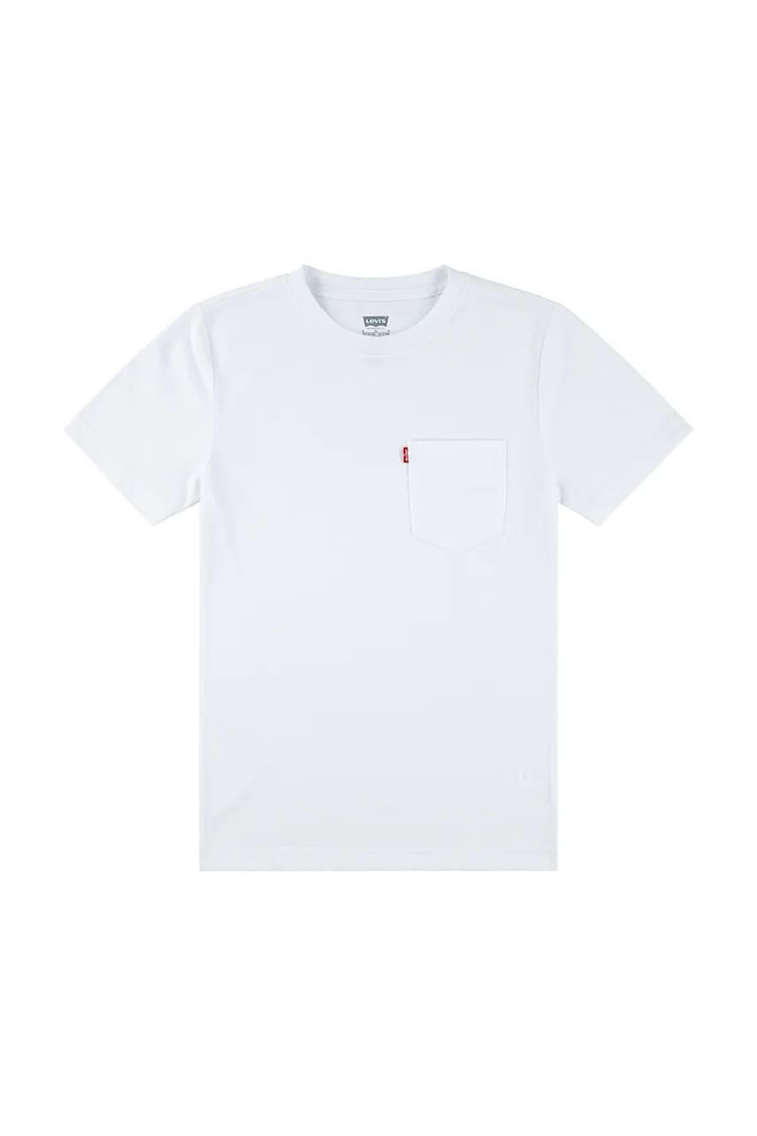 Levi's tricou de bumbac pentru copii SUNSET POCKET TEE culoarea alb, neted, 8EM359 Levi's tricou de bumbac pentru copii SUNSET POCKET TEE culoarea alb, neted, 8EM359
