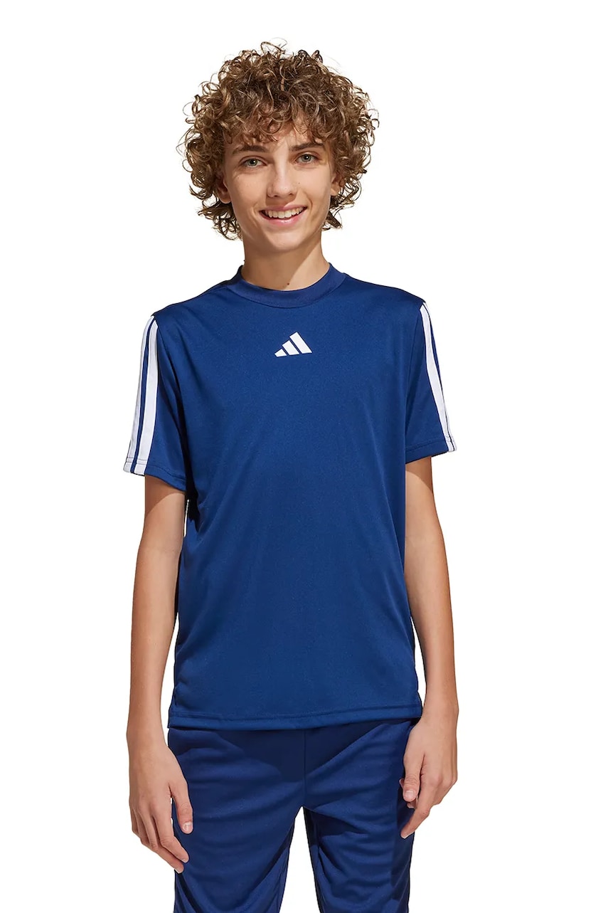 adidas tricou copii culoarea albastru marin, cu imprimeu, JJ1035