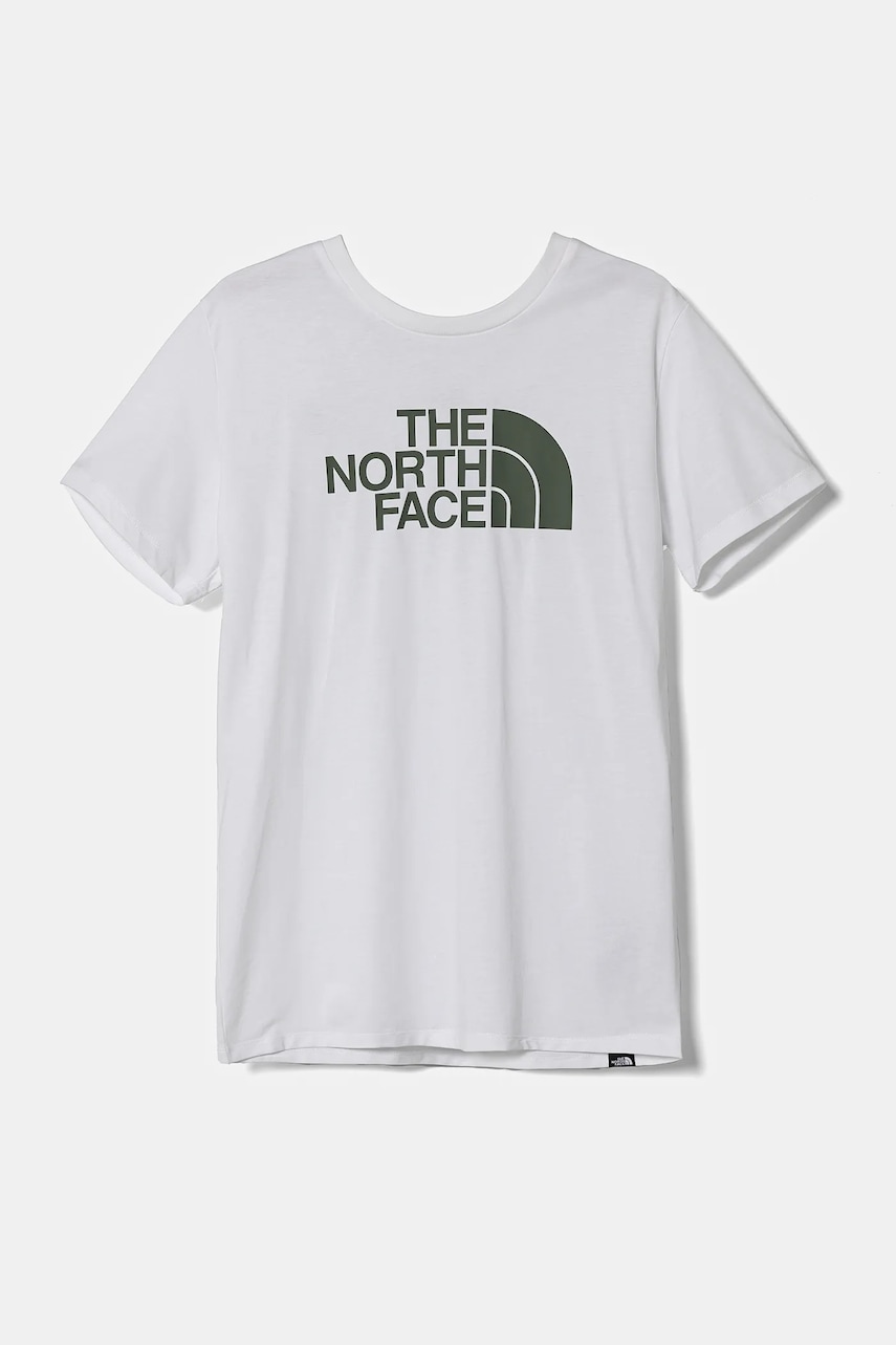 The North Face tricou copii S/S EASY TEE culoarea alb, cu imprimeu, NF0A8DRN9ZN1