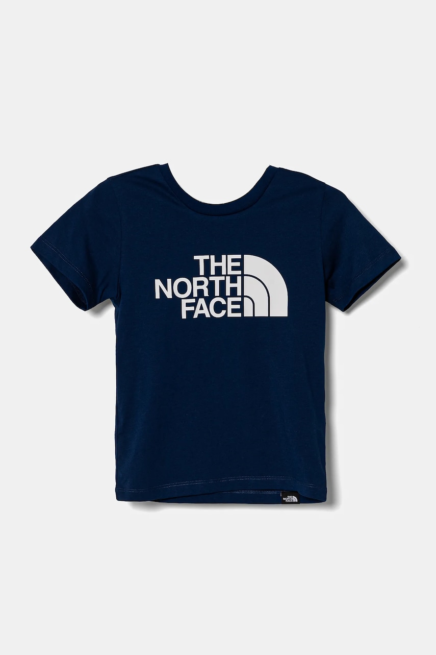 The North Face tricou copii S/S EASY TEE culoarea albastru marin, cu imprimeu, NF0A8DRND1R1 The North Face tricou copii S/S EASY TEE culoarea albastru marin, cu imprimeu, NF0A8DRND1R1