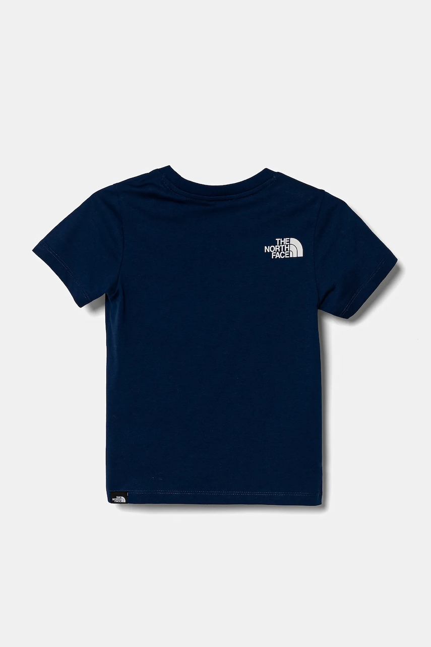Дитяча футболка The North Face S/S EASY TEE колір синій з принтом NF0A8DRND1R1 Дитяча футболка The North Face S/S EASY TEE колір синій з принтом NF0A8DRND1R1