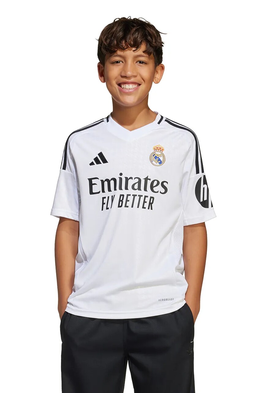 adidas Performance tricou copii REAL culoarea alb, cu imprimeu, JX2139
