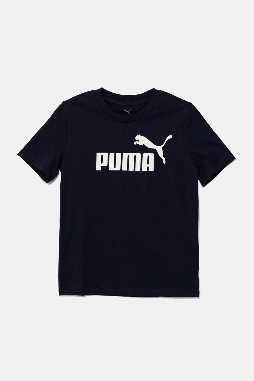 Puma tricou de bumbac pentru copii ESS No. 1 Logo Tee culoarea bleumarin, cu imprimeu, 684906