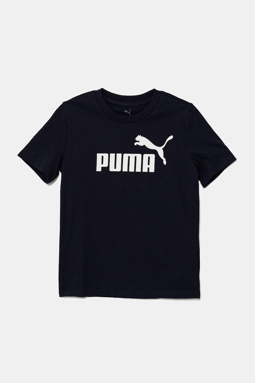 Детская хлопковая футболка Puma ESS No. 1 Logo Tee цвет синий с принтом 684906 Детская хлопковая футболка Puma ESS No. 1 Logo Tee цвет синий с принтом 684906