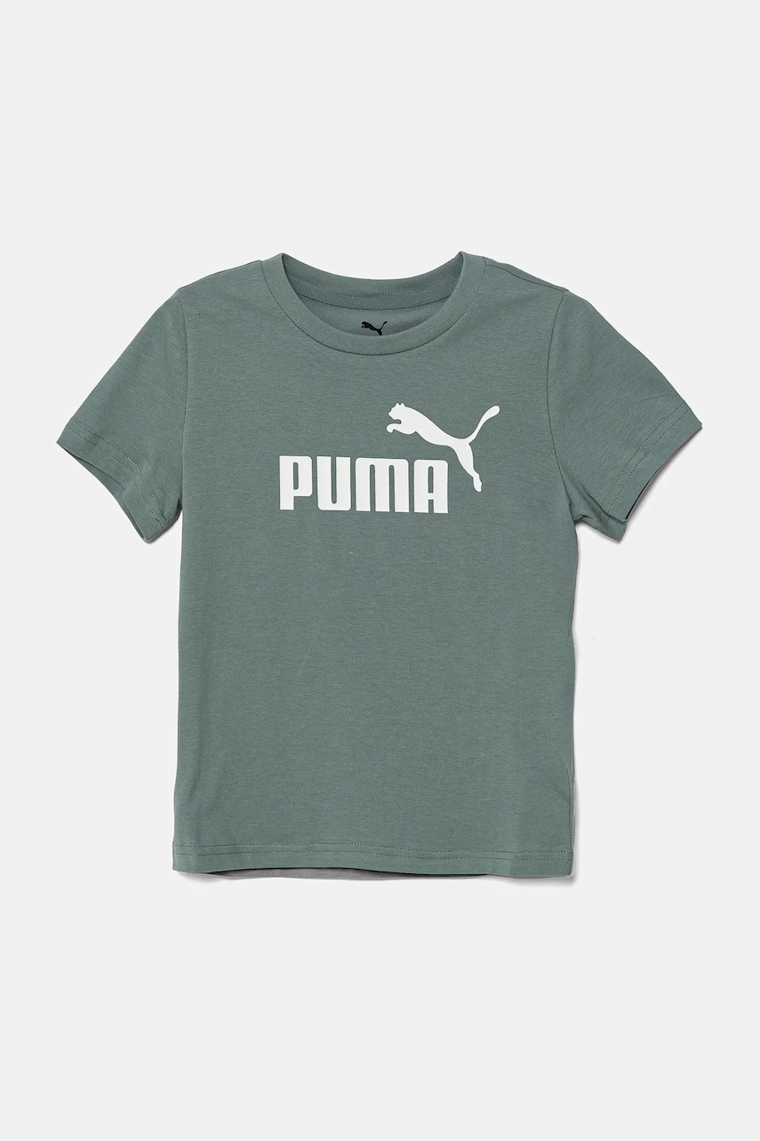 Puma tricou de bumbac pentru copii ESS No. 1 Logo Tee culoarea verde, cu imprimeu, 684930