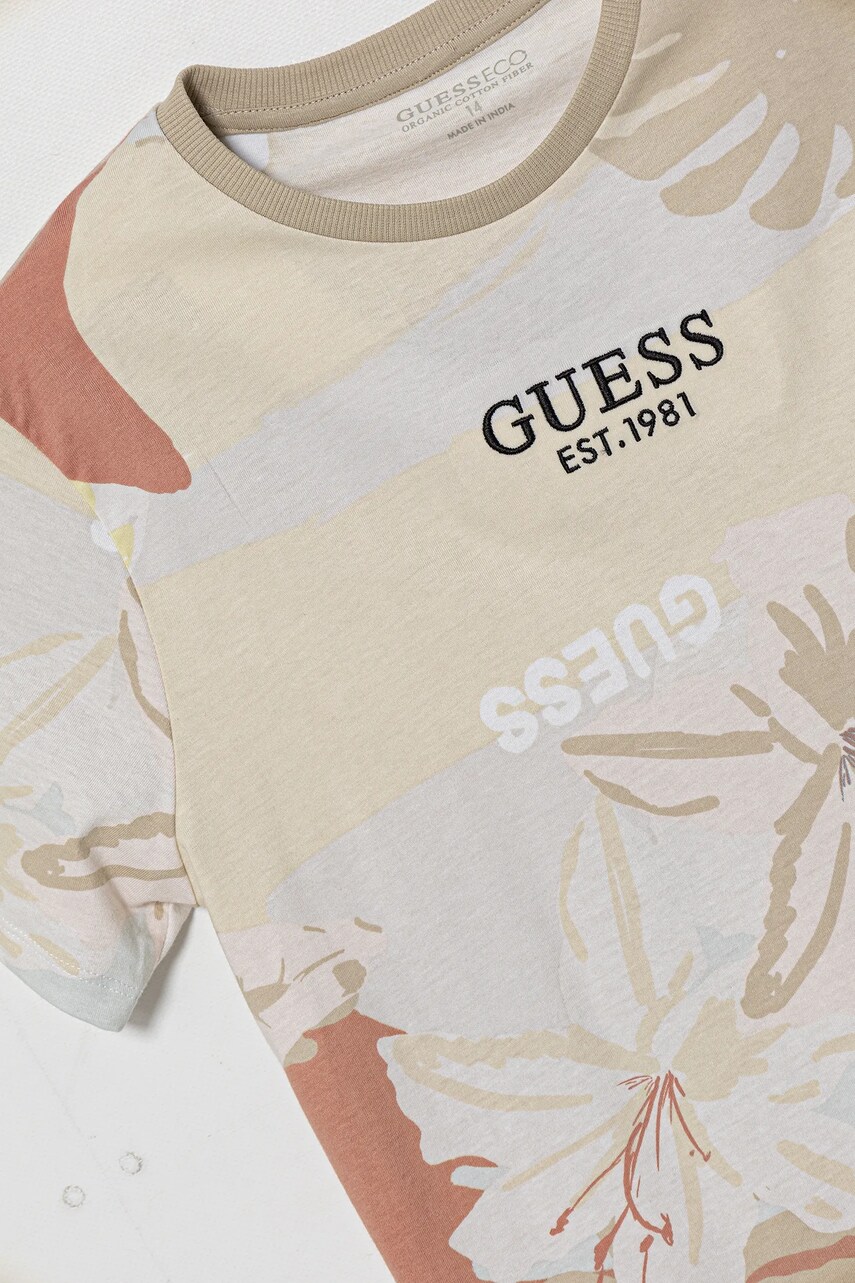 Guess gyerek pamut póló bézs, mintás, L5GI15 K8HM4 termék 2. képe
