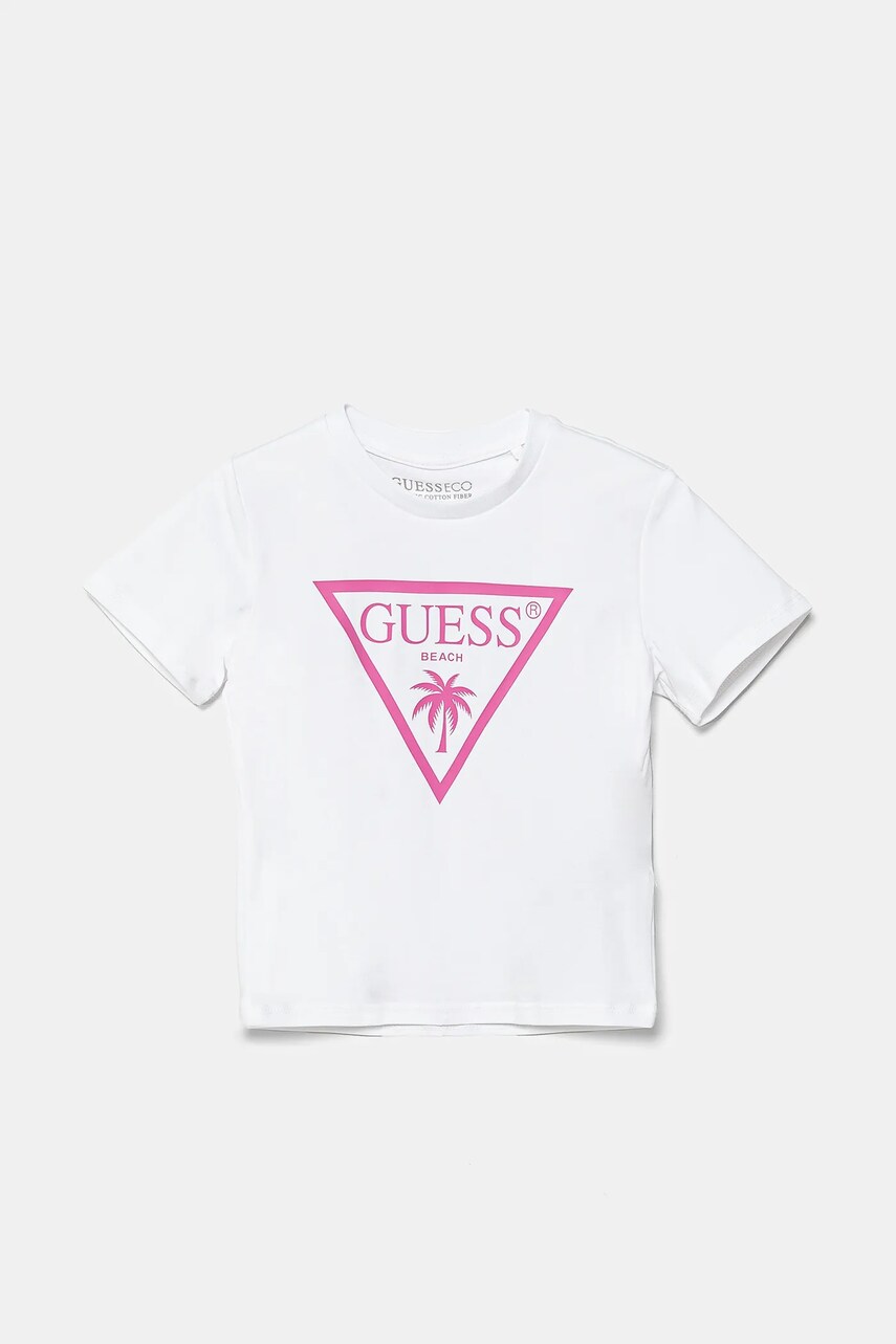 Levně Dětské tričko Guess bílá barva, s potiskem, L5GI29 J1314