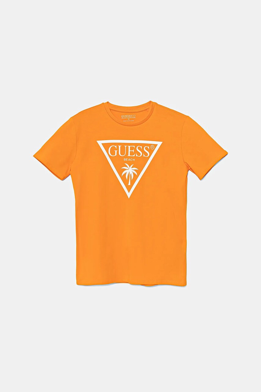 Levně Dětské tričko Guess oranžová barva, s potiskem, L5GI29 J1314