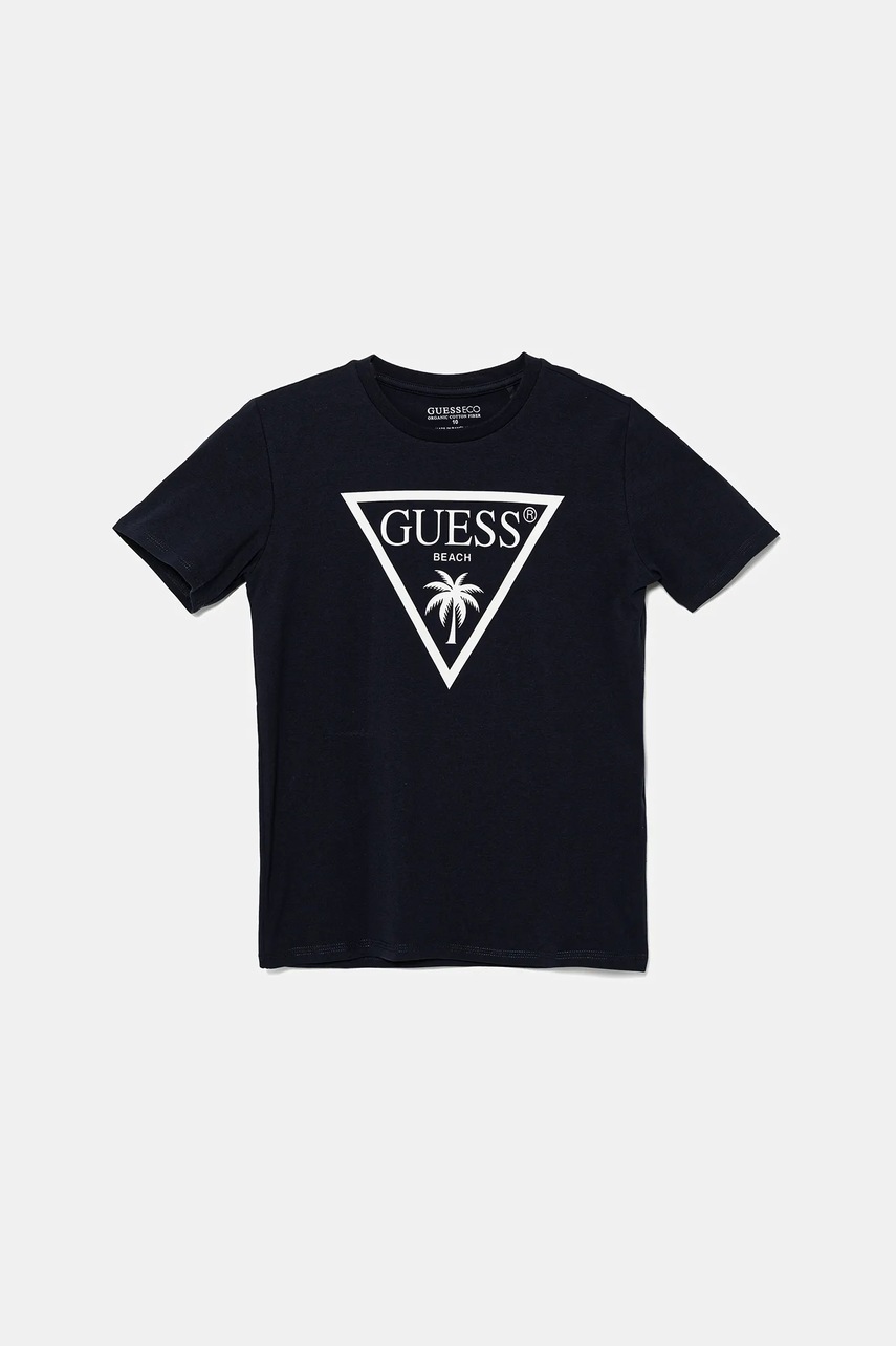 Levně Dětské tričko Guess tmavomodrá barva, s potiskem, L5GI29 J1314