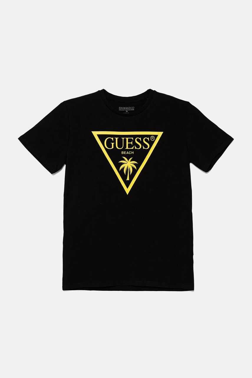 Levně Dětské tričko Guess černá barva, s potiskem, L5GI29 J1314