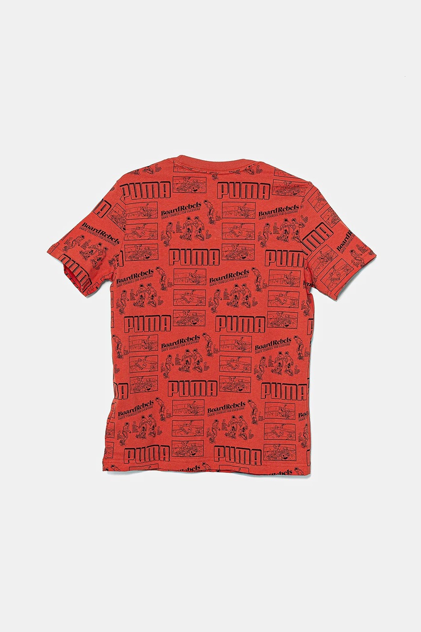 Детская хлопковая футболка Puma MID90S AOP Tee цвет красный узорная 685146 Детская хлопковая футболка Puma MID90S AOP Tee цвет красный узорная 685146