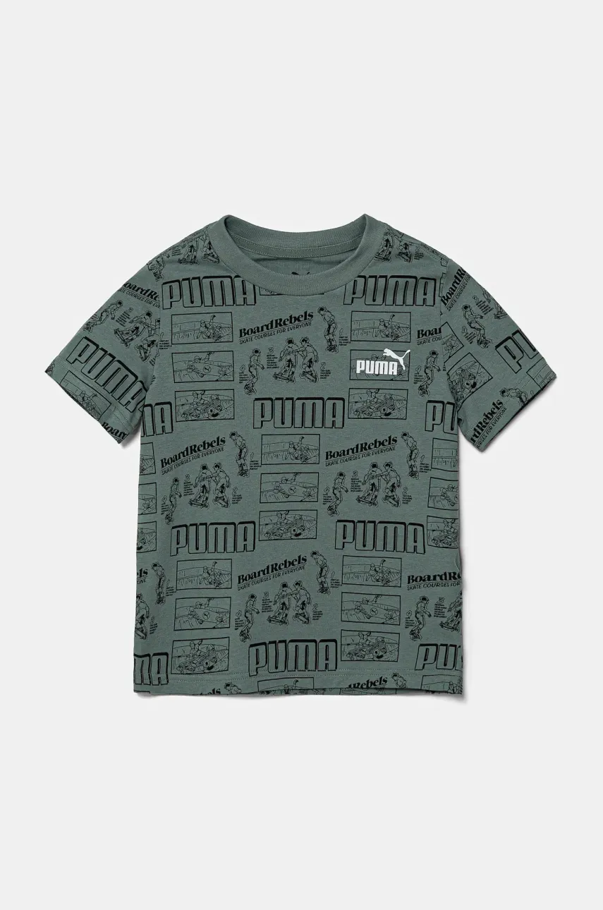 Puma tricou de bumbac pentru copii MID90S AOP Tee culoarea verde, cu imprimeu, 685146