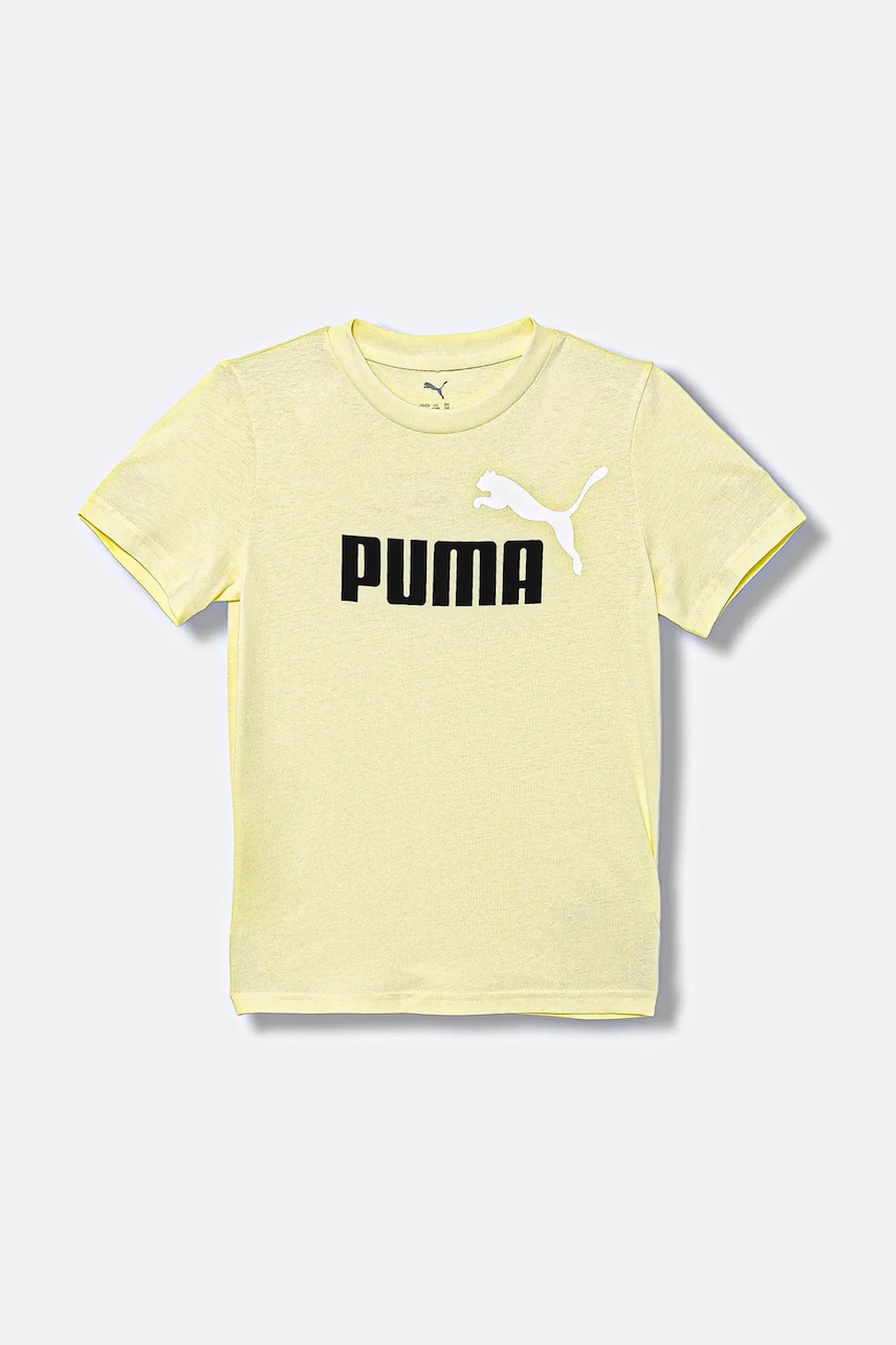 Levně Dětské bavlněné tričko Puma ESS 2 COLOR No.1 Logo Tee zelená barva, s potiskem, 685778