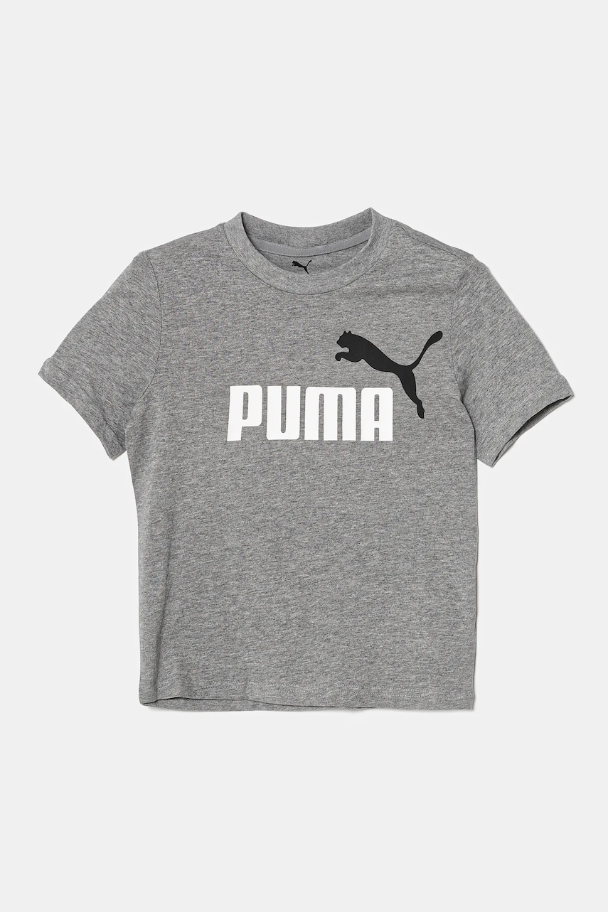 Детская хлопковая футболка Puma ESS 2 COLOR No.1 Logo Tee цвет серый с принтом 685778 Детская хлопковая футболка Puma ESS 2 COLOR No.1 Logo Tee цвет серый с принтом 685778