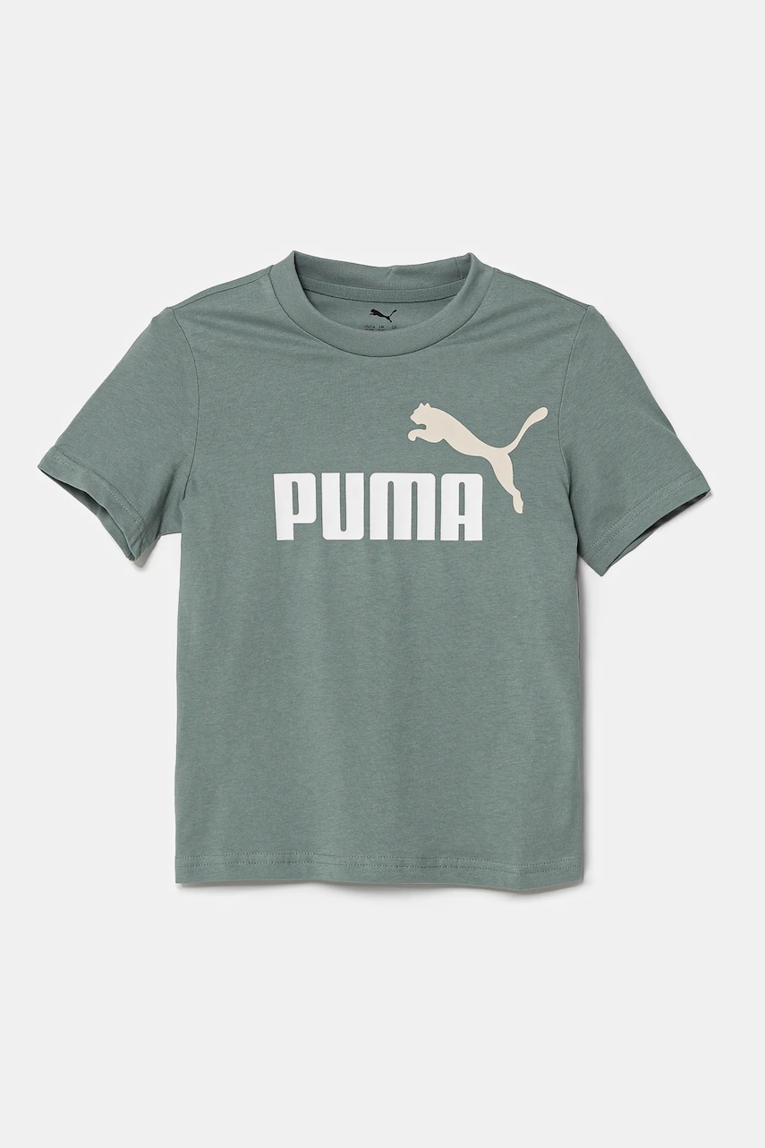 Puma tricou de bumbac pentru copii ESS 2 COLOR No.1 Logo Tee culoarea verde, cu imprimeu, 685778 Puma tricou de bumbac pentru copii ESS 2 COLOR No.1 Logo Tee culoarea verde, cu imprimeu, 685778