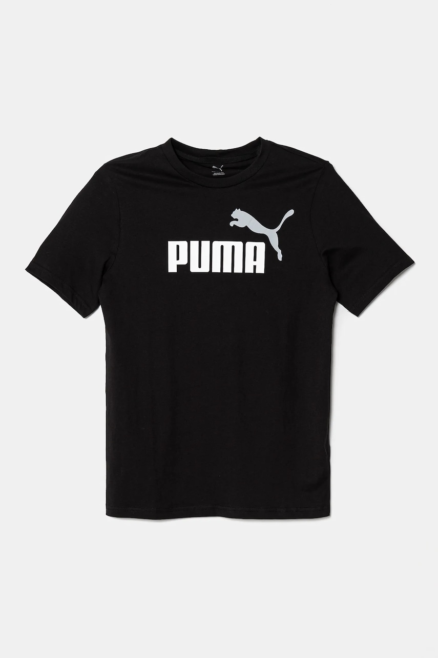 Puma tricou de bumbac pentru copii ESS 2 COLOR No.1 Logo Tee culoarea negru, cu imprimeu, 685778 Puma tricou de bumbac pentru copii ESS 2 COLOR No.1 Logo Tee culoarea negru, cu imprimeu, 685778