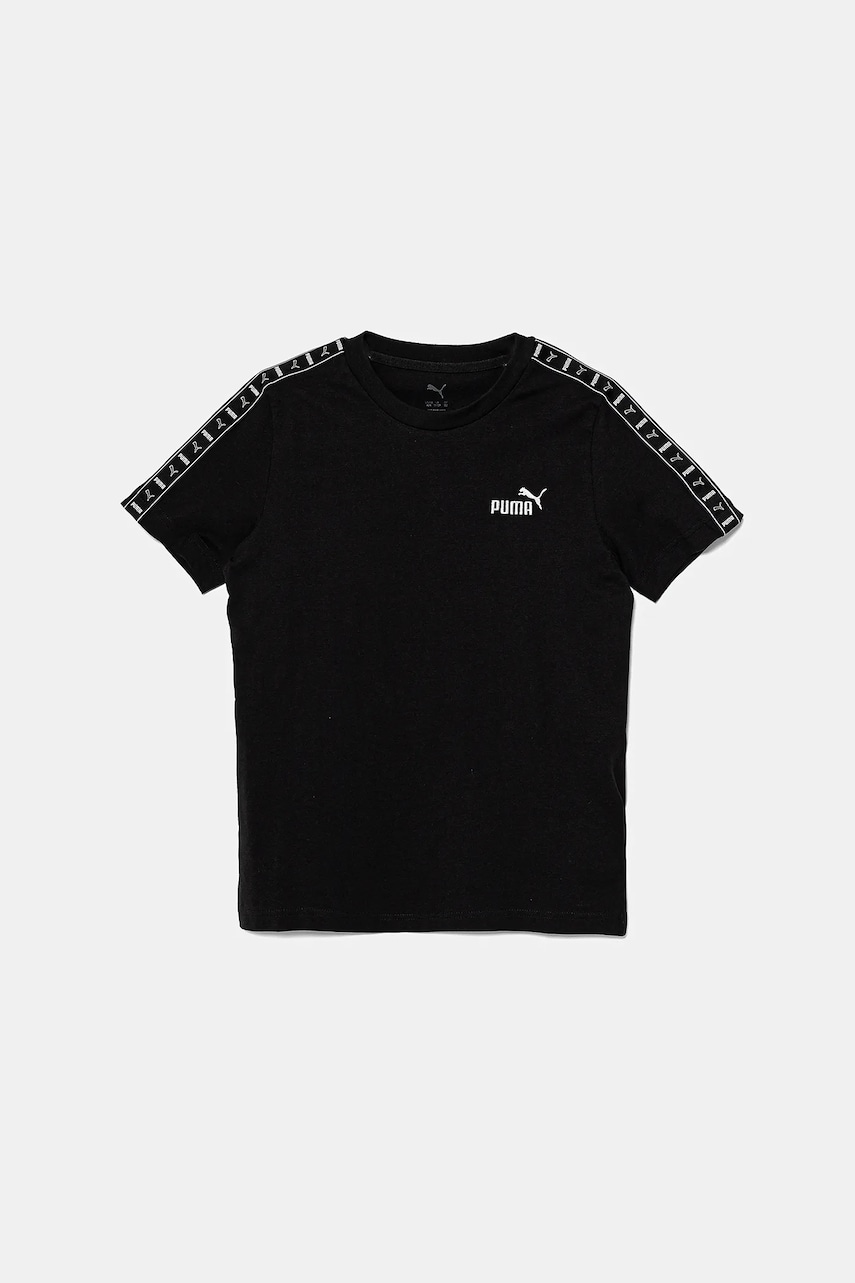 Puma tricou de bumbac pentru copii ESS TAPE Tee culoarea negru, cu imprimeu, 685780 Puma tricou de bumbac pentru copii ESS TAPE Tee culoarea negru, cu imprimeu, 685780