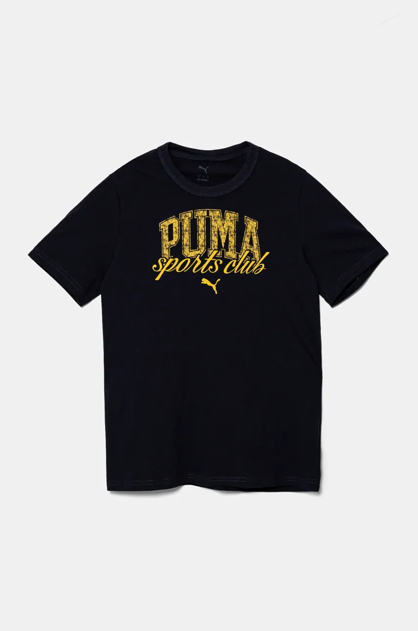 Puma tricou de bumbac pentru copii CLASS Graphic Tee culoarea albastru marin, cu imprimeu, 685814